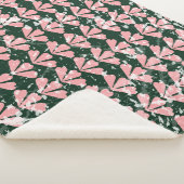 Couverture Sherpa Coeurs gronces et fleurs motif. (3/4)