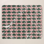 Couverture Sherpa Coeurs gronces et fleurs motif. (Devant (Horizontal))