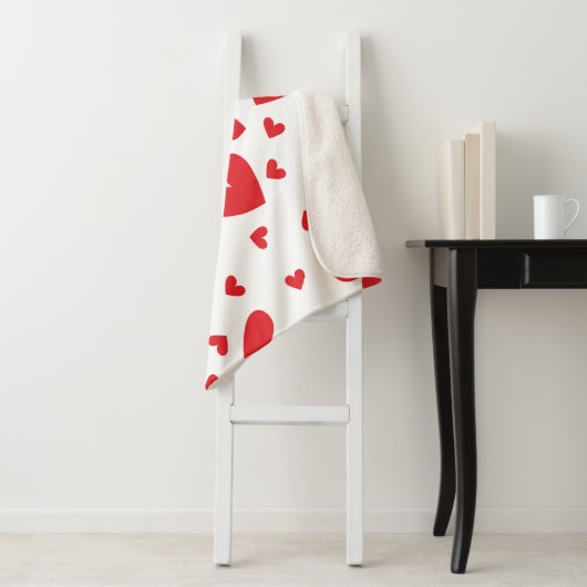 Couverture Sherpa Coeurs mignons (En situation)