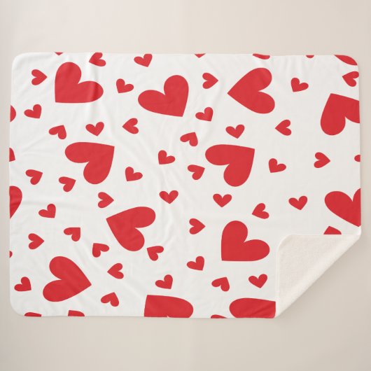 Couverture Sherpa Coeurs mignons (Devant (Horizontal))
