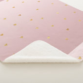 Couverture Sherpa Coeurs Ombres dorés rose (3/4)