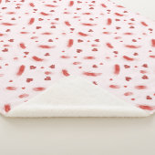 Couverture Sherpa Cœurs Pailletés Rouge Rose (3/4)