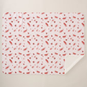 Couverture Sherpa Cœurs Pailletés Rouge Rose (Devant (Horizontal))