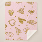 Couverture Sherpa Coeurs parties scintillant or : motif arrière - pl (Devant)