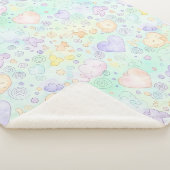 Couverture Sherpa Cœurs pastel et nuages Rêve aquarelle (2) (3/4)