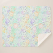 Couverture Sherpa Cœurs pastel et nuages Rêve aquarelle (2) (Devant (Horizontal))