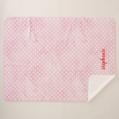 Couverture Sherpa Coeurs personnalisés en rose (Devant (Horizontal))