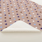 Couverture Sherpa Coeurs Polka sur brun pâle (3/4)