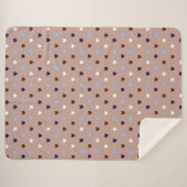 Couverture Sherpa Coeurs Polka sur brun pâle (Devant (Horizontal))