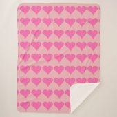 Couverture Sherpa Coeurs Pots Roses (Devant)