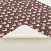 Couverture Sherpa Cœurs rose brun   (3/4)