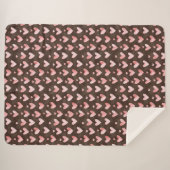 Couverture Sherpa Cœurs rose brun   (Devant (Horizontal))