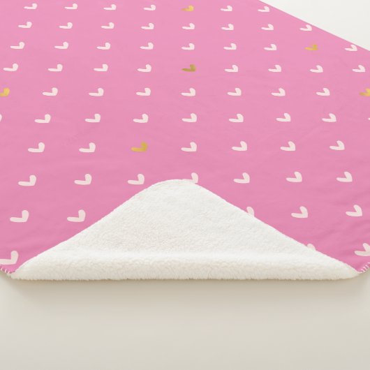 Couverture Sherpa Coeurs rose Fille Or (3/4)
