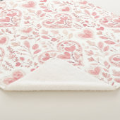 Couverture Sherpa Cœurs roses blancs (3/4)