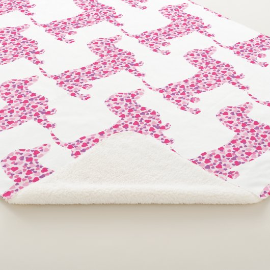 Couverture Sherpa Coeurs roses Dachshund (3/4)