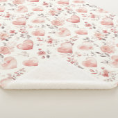 Couverture Sherpa Cœurs Roses Fleurs Rose Romantique (3/4)