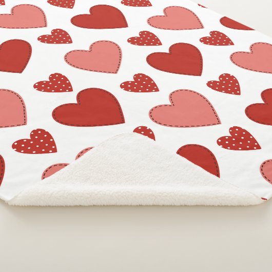 Couverture Sherpa Coeurs rouges (3/4)