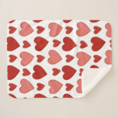 Couverture Sherpa Coeurs rouges (Devant (Horizontal))
