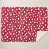 Couverture Sherpa Cœurs rouges roses blancs (Devant (Horizontal))