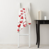 Couverture Sherpa Coeurs rouges XOXO Love (En situation)