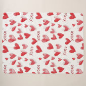 Couverture Sherpa Coeurs rouges XOXO Love (Devant (Horizontal))