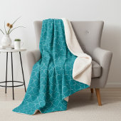 Couverture Sherpa Coeurs sur le bleu vibre