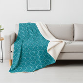 Couverture Sherpa Coeurs sur le bleu vibre