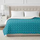 Couverture Sherpa Coeurs sur le bleu vibre