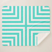 Couverture Sherpa Coin rayé turquoise Boîte imbriquée Motif de répét (Devant (Horizontal))