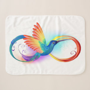 Couverture Sherpa Colibri arc-en-ciel avec symbole Infinity