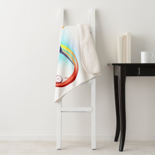 Couverture Sherpa Colibri arc-en-ciel avec symbole Infinity (En situation)