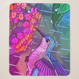 Couverture Sherpa Colibri buvant le nectar des fleurs de lantana i