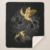 Couverture Sherpa Colibri noir et or (Devant)