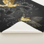 Couverture Sherpa Colibri noir et or (3/4)