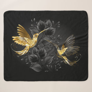 Couverture Sherpa Colibri noir et or