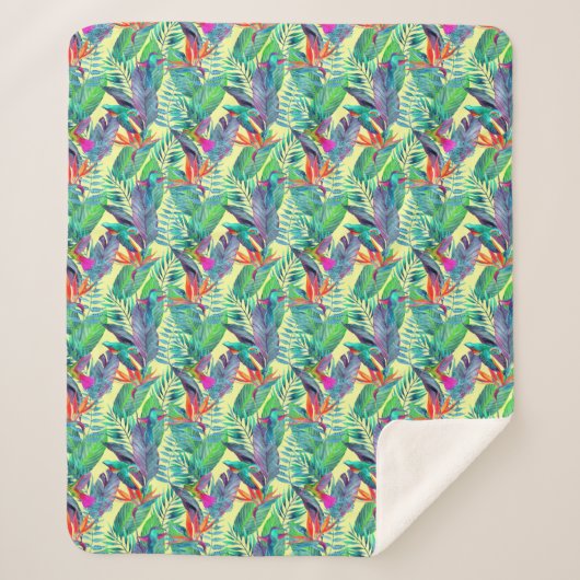 Couverture Sherpa Colibris d'aquarelle dans la jungle (Devant)