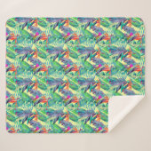 Couverture Sherpa Colibris d'aquarelle dans la jungle (Devant (Horizontal))