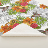 Couverture Sherpa Colibris et bouquet tropical (3/4)