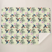 Couverture Sherpa Colibris et fleurs (Devant (Horizontal))