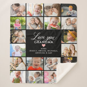 Couverture Sherpa Collage 20-Photo Love You Grandma/Nana/Granny