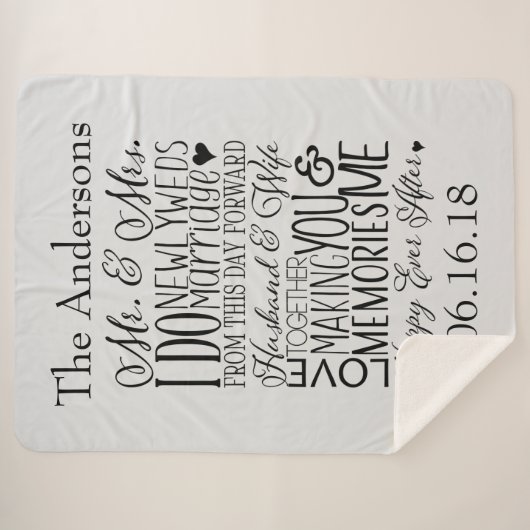 Couverture Sherpa Collage d'art Word mariage (Devant (Horizontal))