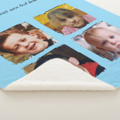Couverture Sherpa collage de 4 photos ajouter du texte bleu (3/4)