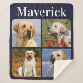 Couverture Sherpa Collage de 4 photos moderne Personnalisé chien de  (Devant)