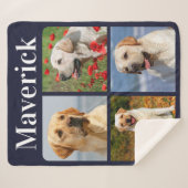 Couverture Sherpa Collage de 4 photos moderne Personnalisé chien de  (Devant (Horizontal))