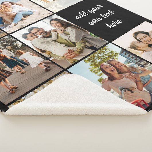 Couverture Sherpa Collage de 8 photos personnalisé Sherpa Blanket (3/4)