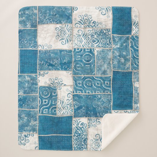 Couverture Sherpa Collage de patchwork : Mélange de Motif de surface (Devant)