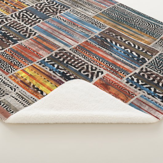 Couverture Sherpa Collage de patchwork : Motif de surface composée (3/4)