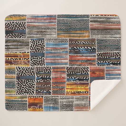 Couverture Sherpa Collage de patchwork : Motif de surface composée (Devant (Horizontal))