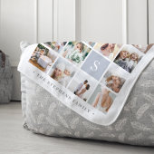 Couverture Sherpa Collage de photos de brouillard gris