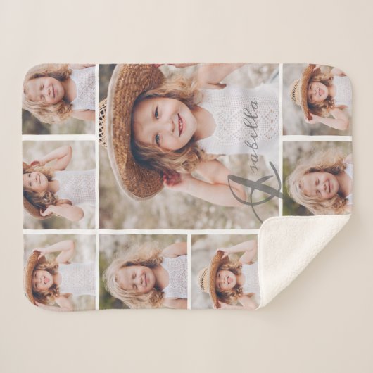 Couverture Sherpa Collage de photos de souvenirs (Devant (Horizontal))